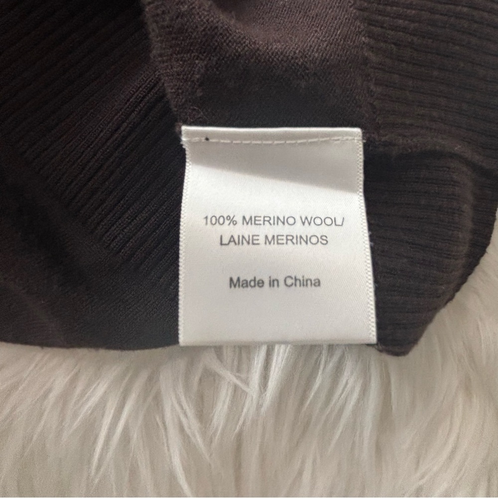 TORY BURCH 100% MERINO WOOL BROWN CARDIGAN - Picture 7 of 7